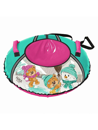 Санки-ватрушка Nika, С забавными медвежатами, 85 см, 90 кг, с буксировочным тросом, с ручками, 2 ручки, ТБ1КР-85/ЗМ