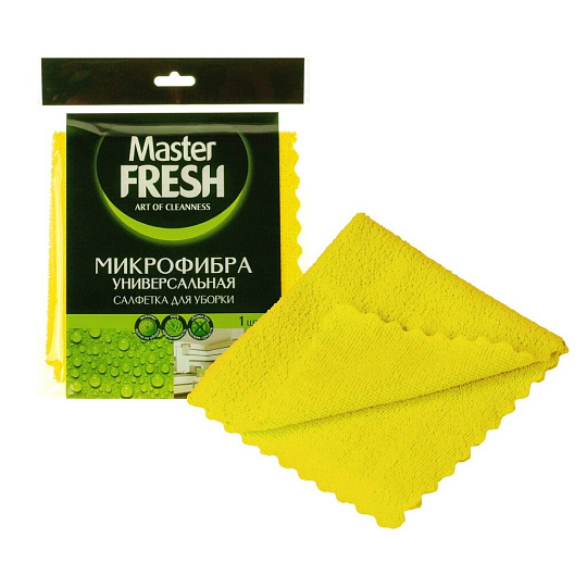 Салфетка бытовая для уборки, микрофибра, 30х30 см, в ассортименте, Master Fresh