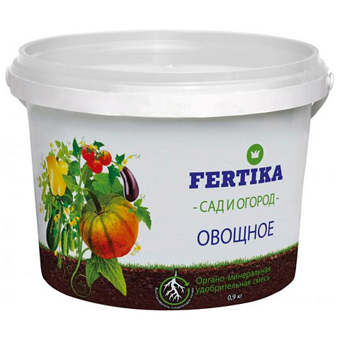 Удобрение Овощное, органоминеральное, гранулы, 900 г, Fertika