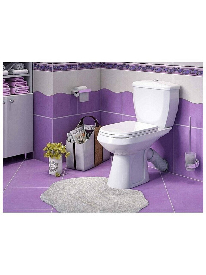 Унитаз-компакт Оскольская керамика, Элисса-Антивсплеск, косой выпуск, пластиковое сиденье, 1 режим