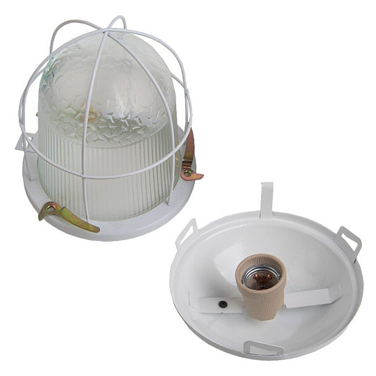 Светильник General Lighting Systems, НСП 02-100-002.01, 100 Вт, E27, на 1 лампочку, IP54, 24.6х24.6х17.2 см, с решеткой, 437822