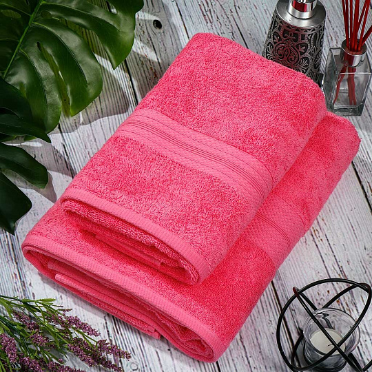 Полотенце банное 70х140 см, 100% хлопок, 540 г/м2, Dobby Mdm, Anilsan, розовое, Турция, 329670140