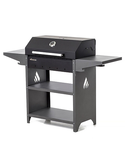Мангал 1332х441х966 мм, 2 мм, с крышкой, гриль, полки, Gratar, Family Standart BBQ, FSB 2000