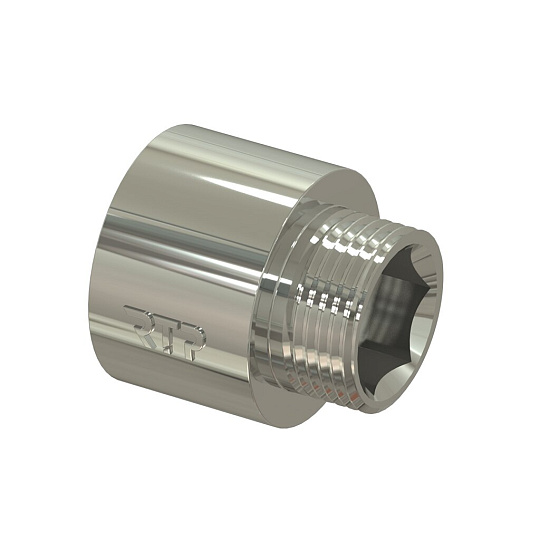 Удлинитель 1/2''х3/4'', г-ш, никель, 20 мм, РосТурПласт