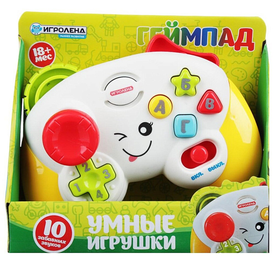 Игрушка детская Игроленд, Геймпад, 15х10.5х6 см, интерактивная, свет, звук, пластик, 272-692, в ассортименте