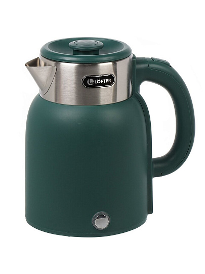 Чайник электрический Lofter, CX-K224-18G, зеленый, 1.6 л, 1500 Вт, скрытый нагревательный элемент, пластик