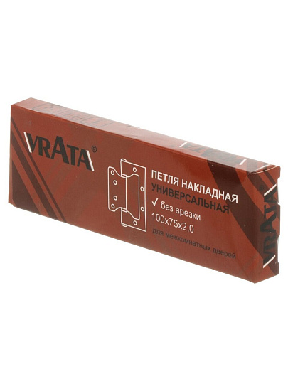 Петля накладная универсальная, Vrata, 100x75x2 мм, 208320, бронза