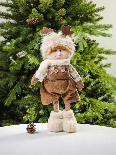 Фигурка декоративная текстиль, Мальчик, 46 см, коричневая, Y4-9441