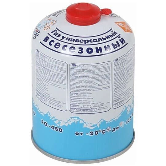Газовый баллон резьбовой, 450 г, всесезонный, Следопыт, PF-FG-450