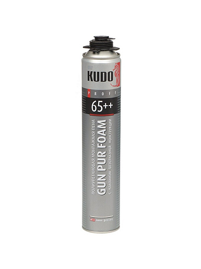 Пена монтажная KUDO, Proff 65++, профессиональная, 65 л, 1 л, летняя, KUPP10S65++
