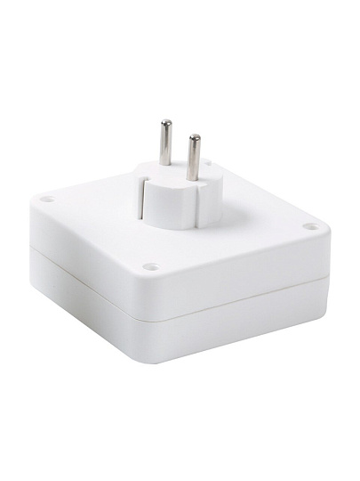 Разветвитель 4 гнезда, с заземлением, прямоугольный, 16 А, 250 В, 3500 Вт, Domtok, 2661