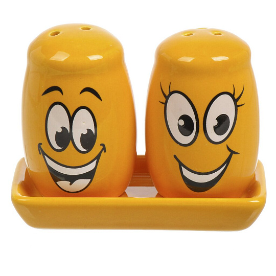 Набор для специй керамика, 2 шт, 11х6х8.5 см, на подставке, Dolomite, Smile, L2520868