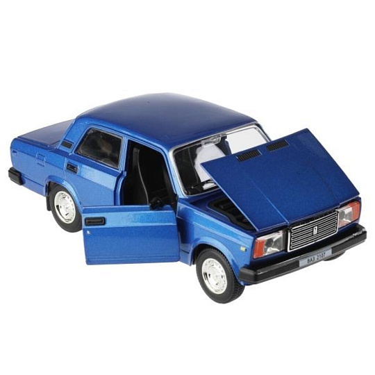 Машина детская Технопарк, Lada 2107, 17 см, инерционная, со светом и звуком, металл, пластик, VAZ-2107-B, синяя