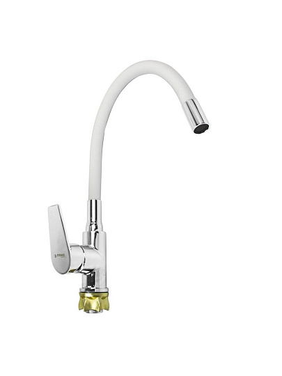 Смеситель для кухни, Stemix, гибкий излив, с картриджем, STM 330-016F-449 WHITE