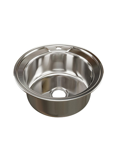 Мойка кухонная врезная, Mixline, нержавеющая сталь, 490 мм, 0.8 мм