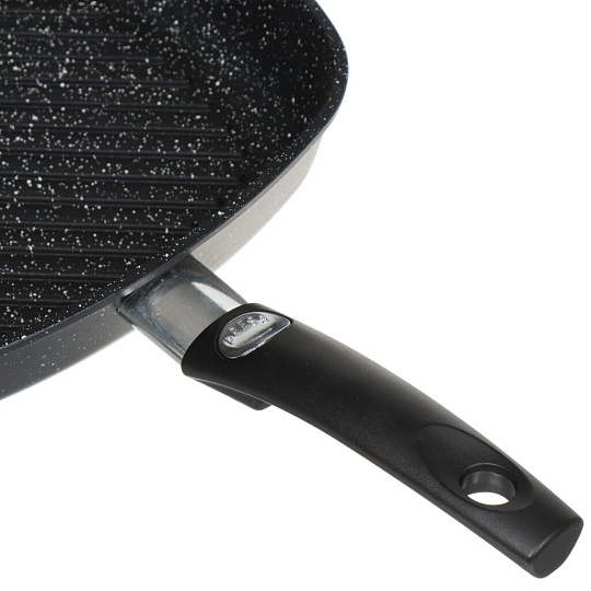Сковорода-гриль алюминий, 28 см, антипригарное покрытие, Victoria, Гранит, съемная ручка, G050128