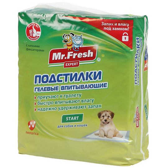 Пеленки для домашних животных одноразовые, гелевые, приучение к месту, Mr.fresh, 8 шт, 90х60 см