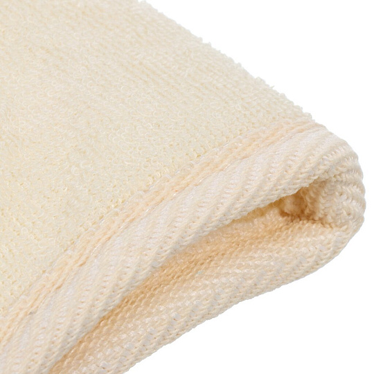 Мочалка банная лента, 37.5х9х2 см, хлопковый шенилл, с ручкой, средняя жесткость, Beauty Format, 58710-7014