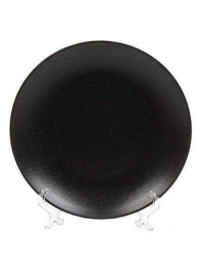 Набор тарелок керамика, 6 шт, 20 см, круглый, Крафт, Daniks, Y4-8358, черный