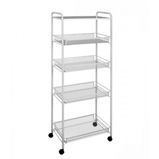 Этажерка универсальная, сталь, 5 секций, 45х30х119 см, с мелкосетчатыми корзинами, серая, ЗМИ, Ладья 35КС, Э 410 С