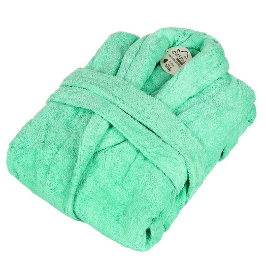 Халат женский, махровый, 100% хлопок, мятный, XL-XXL, 52-54, Barkas