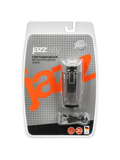 Фонарь светодиодный велосипедный, JazzWay, BF1-L3W BL-1, пластик, 1008817