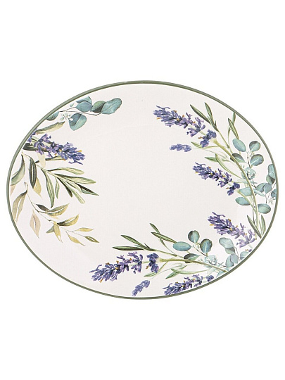 Блюдо керамика, овальное, 25.5х31.5х3 см, Лаванда, Agness, 358-2145