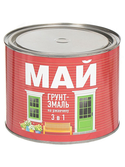Грунт-эмаль Май, по ржавчине, алкидная, серая, 1.9 кг