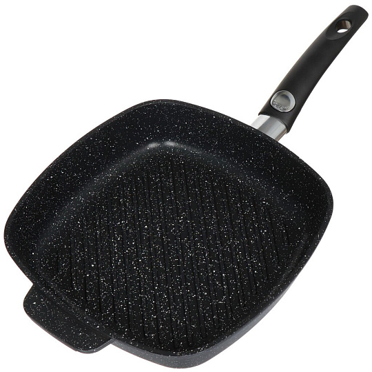 Сковорода-гриль алюминий, 28 см, антипригарное покрытие, Victoria, Гранит, съемная ручка, G050128