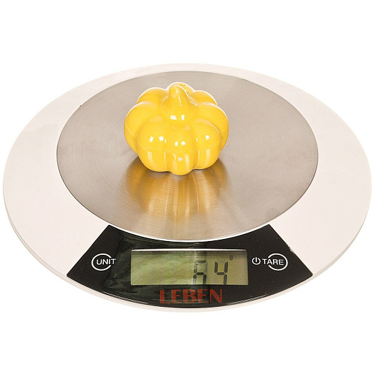 Весы кухонные электронные, металл, пластик, Leben, CR2032.RF5/RB163, платформа, точность 1 г, до 5 кг, белые, 475148