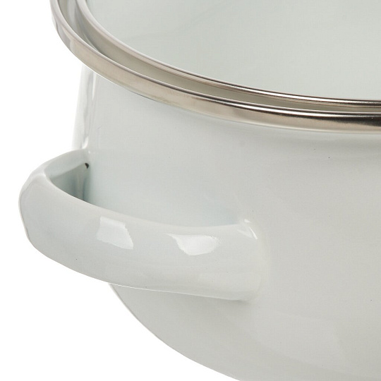 Набор посуды эмалированная сталь, 6 предметов, кастрюли 0.7,1.1 л, салатник 0.7 л, Ботаника, 894-011