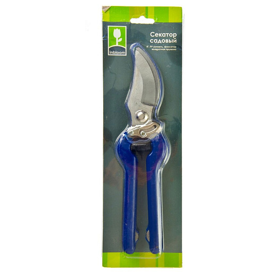 Секатор для кустарников, 8", сталь, Inbloom, рукоятка пластик, 186-021