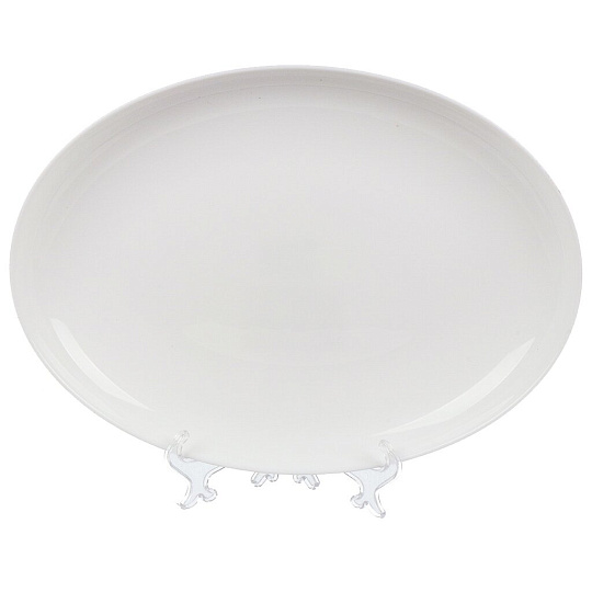 Блюдо стеклокерамика, овальное, 24х33 см, белое, Бэль, Daniks, LPKYP-130