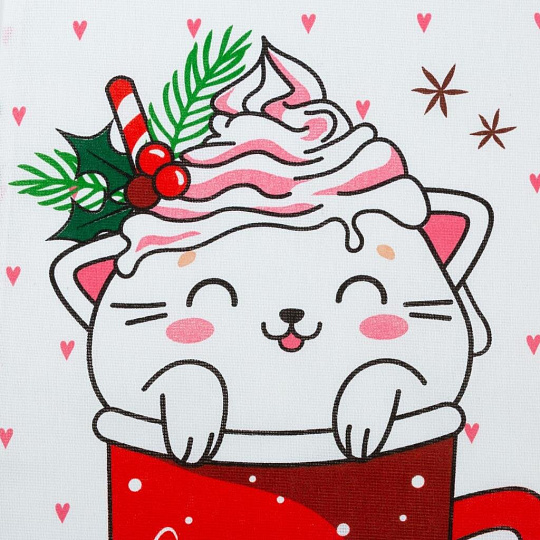 Полотенце кухонное вафельное, 35х60 см, 160 г/м2, 100% хлопок, Доляна, Сладких моментов, Россия, 5059207