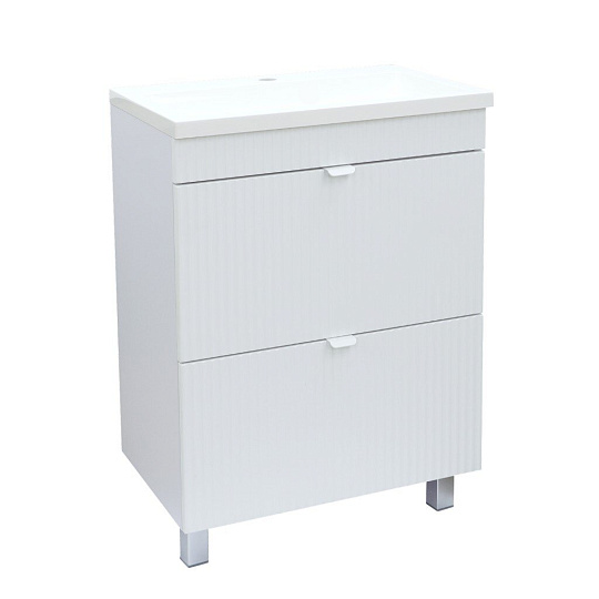 Тумба TOPPUS GOFFRE PLISSE 60 белый soft touch под умывальник Art 60