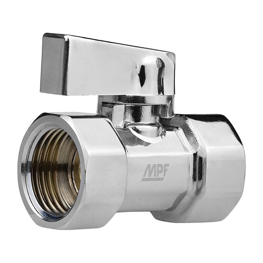 Кран для воды (мини), 1/2", г-г, латунь, ручка-флажок, MasterProf