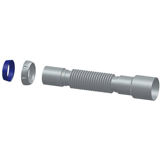 Гофра для сифона 400 мм, 1" 1/2х40/50, полипропилен, с гайкой, Unicorn, D45