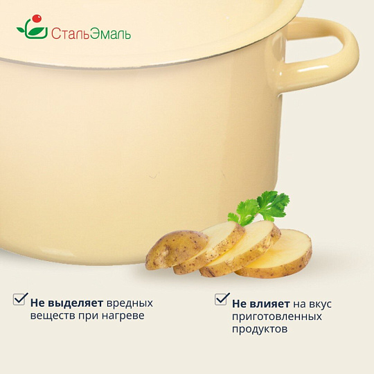 Кастрюля эмалированная сталь, 2.9 л, крышка сталь, СтальЭмаль, 2с16/1, в ассортименте, индукция