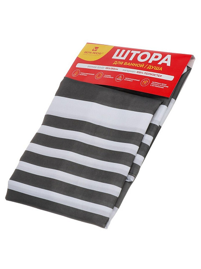 Штора для ванн 180х180 см, полиэстер, Gota Rocio, Geometry Stripe, 16203