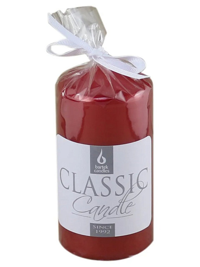 Свеча декоративная, 12х6 см, колонна, бордовая, Bartek Candles, Металлик