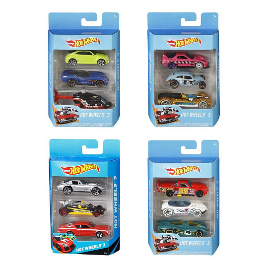 Набор из трех машинок Hot Wheels, K5904, в ассортименте