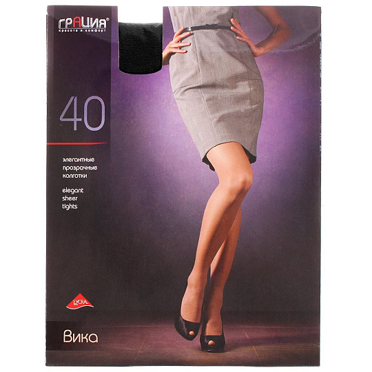 Колготки Грация, Вика, 40 DEN, р. 2, черные