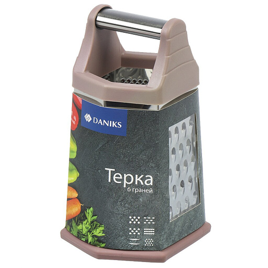 Терка 6 граней, нержавеющая сталь, рукоятка нержавеющая сталь, Daniks, S-Z021602
