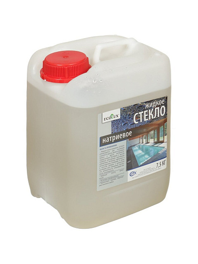 Жидкое стекло 7.5 кг, натриевое, Ecolux