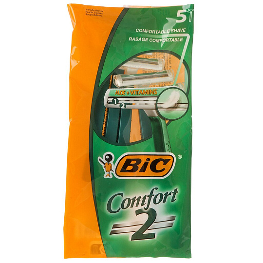 Станок для бритья Bic 2, Comfort, муж, 5 шт, однораз, 838535