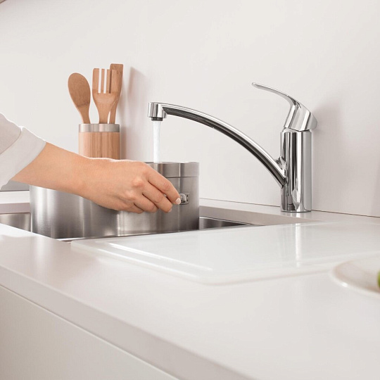 Смеситель для кухни, Grohe, Eurosmart, с картриджем, хром, 33281002
