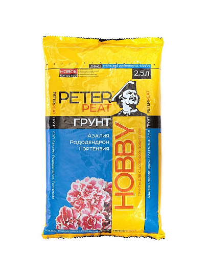 Грунт Hobby, для азалий, рододендронов, гортензий, 2.5 л, Peter Peat