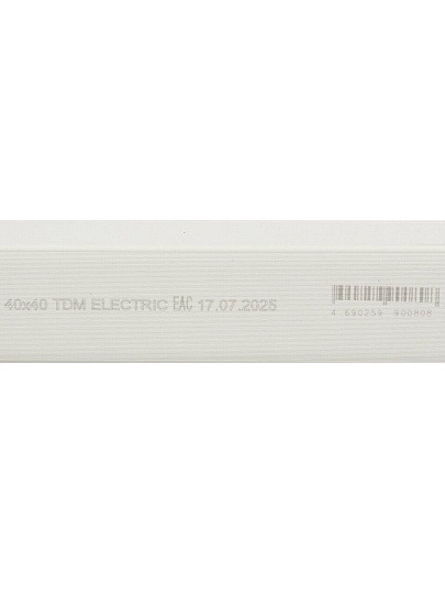 Кабель-канал пластик, 40х40 мм, 2 м, 1 мм, белый, TDM Electric, SQ0402-1009