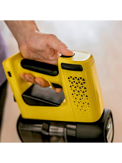 Пылесос аккумуляторный, вертикальный, Karcher, VC 4 Cordless myHome, 140 Вт, с контейнером, 0.65 л, 2.5 А.ч, сухая уборка, белый
