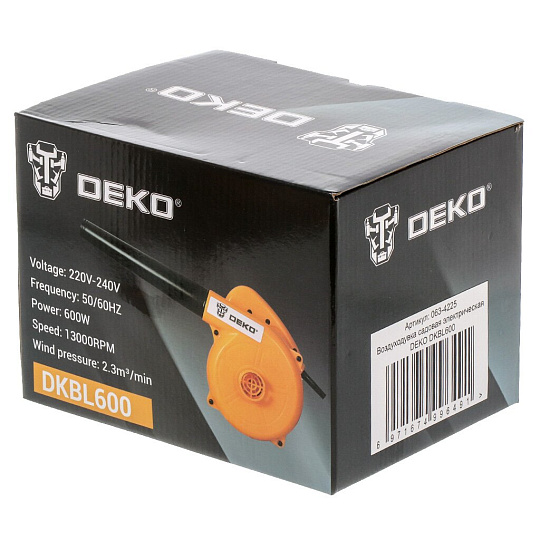 Воздуходувка Deko, DKBL600, 600 Вт, 60 м/с, 138 м³/ч, электрическая, 063-4225